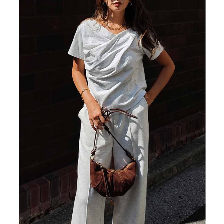 ドレープショートスリーブトップスesutoreja カットソー スタイルアップ | BUYSENSE | 詳細画像4 