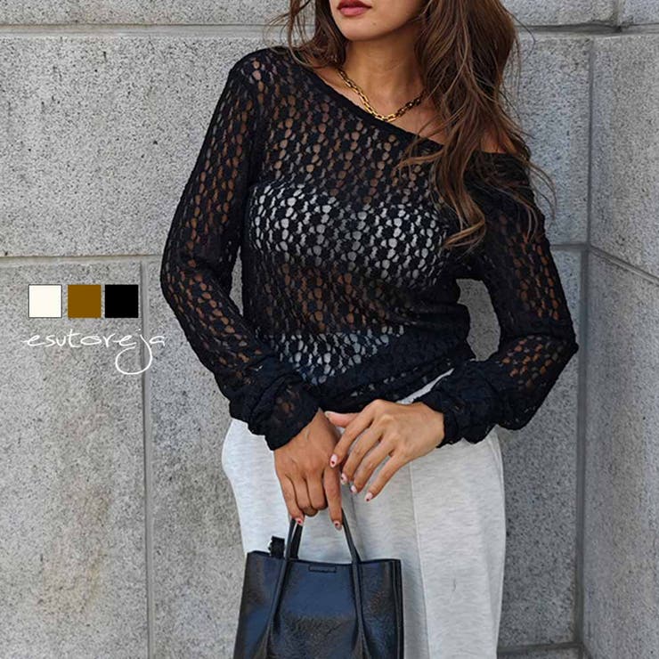 フラワーレースバックオープントップスesutoreja カットソー スタイルアッ… | BUYSENSE | 詳細画像1 