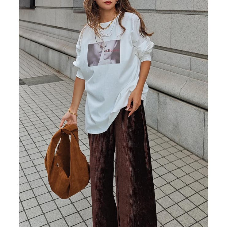 プリントロングスリーブTシャツesutoreja カットソー スタイルアップ | BUYSENSE | 詳細画像3 