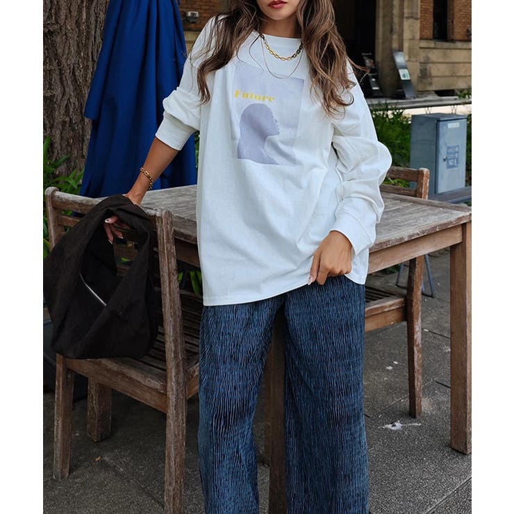プリントロングスリーブTシャツesutoreja カットソー スタイルアップ | BUYSENSE | 詳細画像6 
