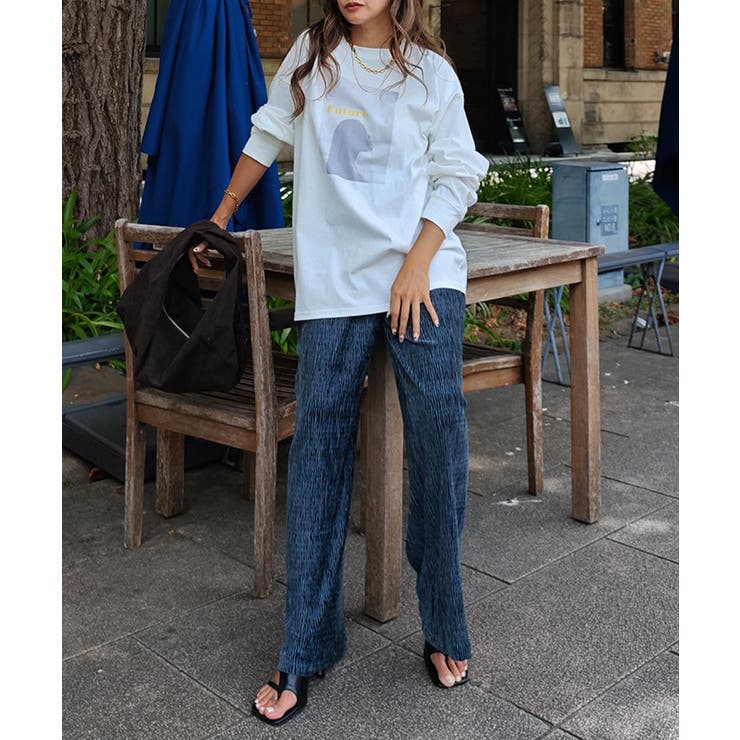 プリントロングスリーブTシャツesutoreja カットソー スタイルアップ | BUYSENSE | 詳細画像7 