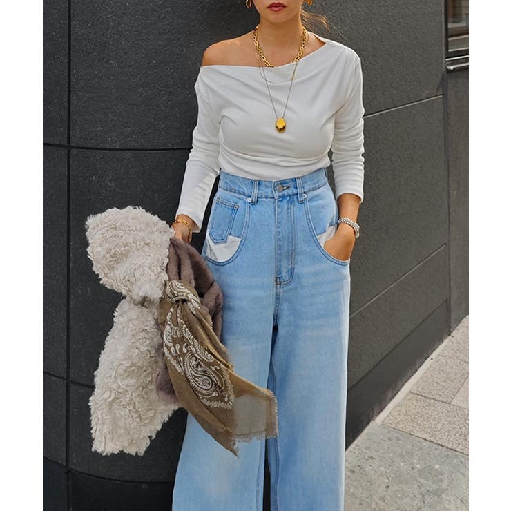 ワンショルダーロングスリーブトップスesutoreja カットソー スタイルアップ | BUYSENSE | 詳細画像3