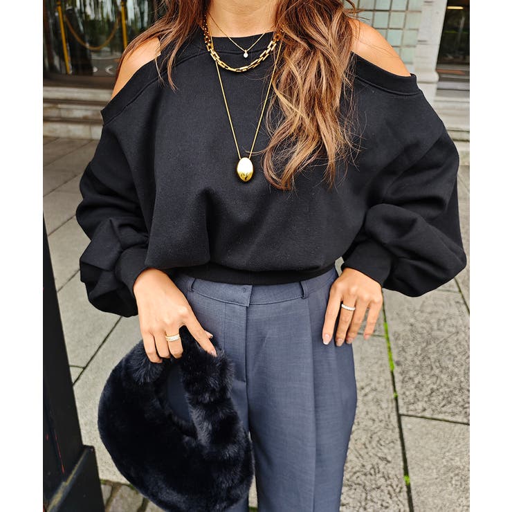 オープンショルダースウェットトップスesutoreja カットソー スタイルアッ… | BUYSENSE | 詳細画像4 