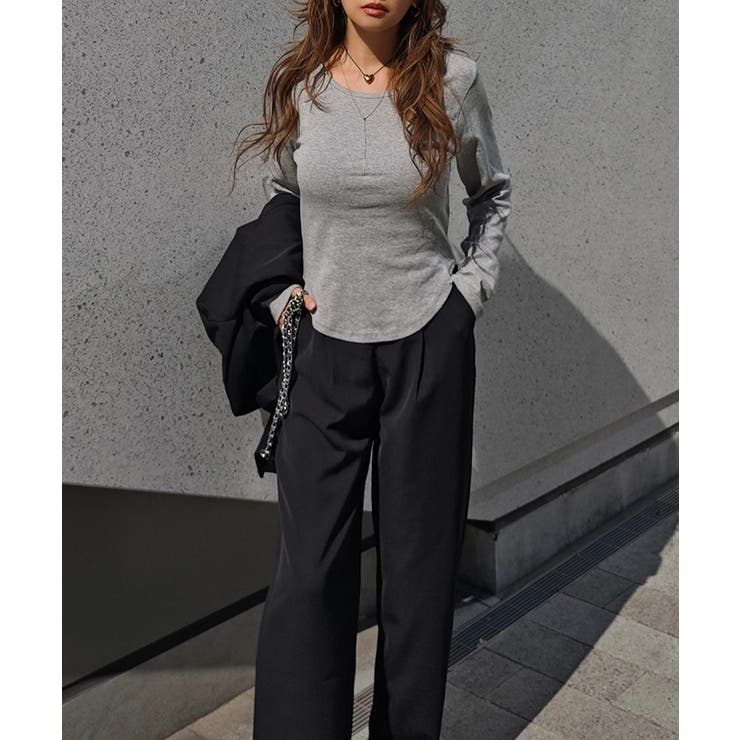 ラウンドヘムベーシックトップスesutoreja カットソー スタイルアップ | BUYSENSE | 詳細画像8 