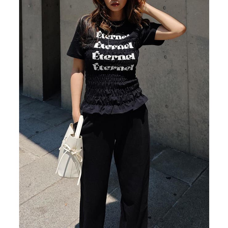 シャーリングロゴTシャツesutoreja カットソー スタイルアップ | BUYSENSE | 詳細画像7 