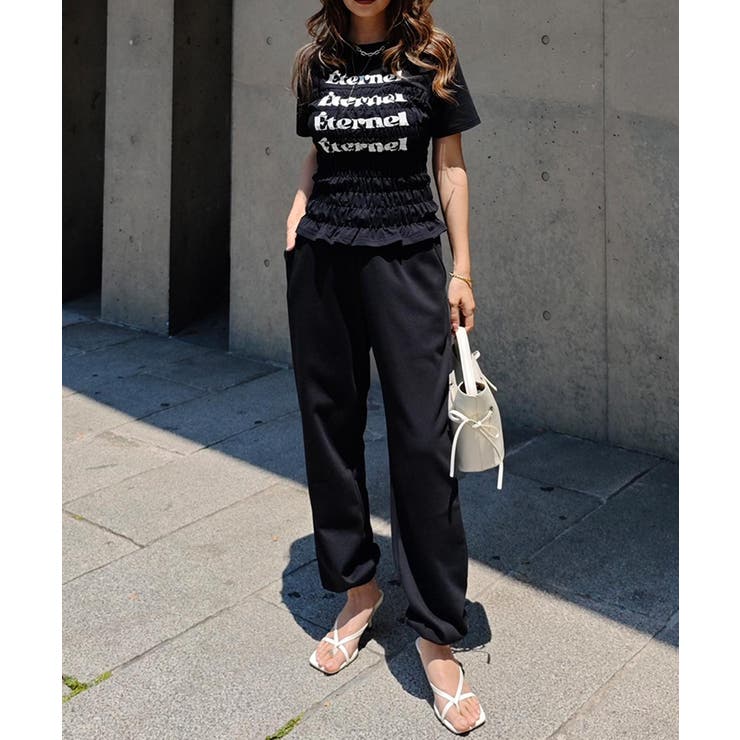 シャーリングロゴTシャツesutoreja カットソー スタイルアップ | BUYSENSE | 詳細画像8 