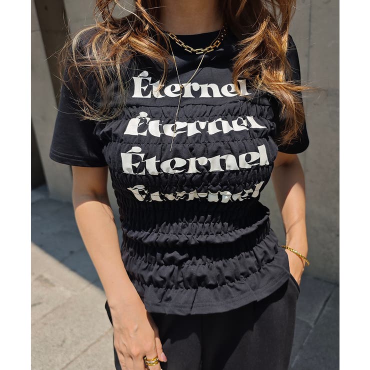 シャーリングロゴTシャツesutoreja カットソー スタイルアップ | BUYSENSE | 詳細画像9 