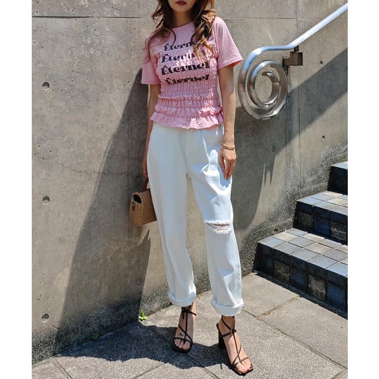 シャーリングロゴTシャツesutoreja カットソー スタイルアップ | BUYSENSE | 詳細画像11 