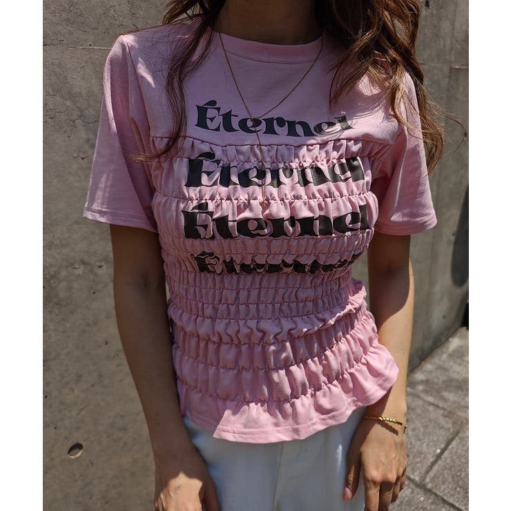 シャーリングロゴTシャツesutoreja カットソー スタイルアップ | BUYSENSE | 詳細画像13 
