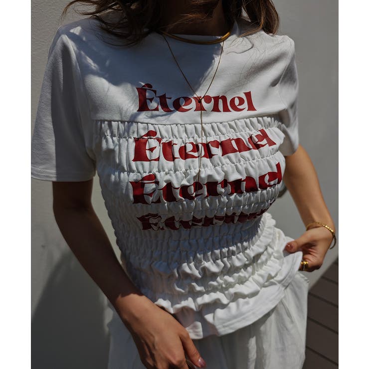 シャーリングロゴTシャツesutoreja カットソー スタイルアップ | BUYSENSE | 詳細画像4 