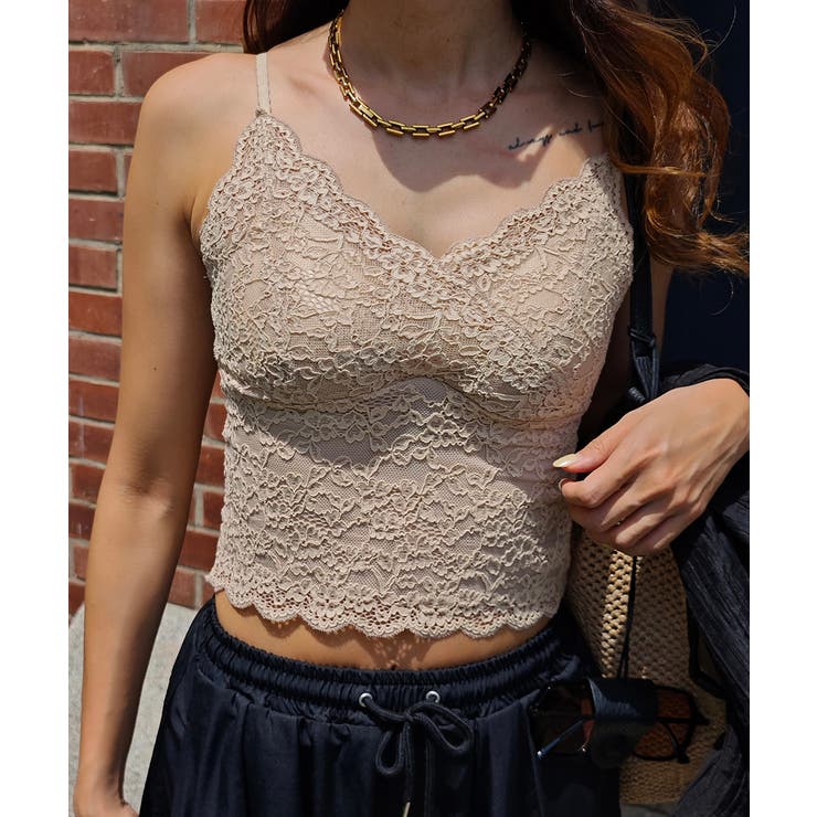 ベージュ | レースカップインキャミソールesutoreja カットソー スタイルアップ | BUYSENSE