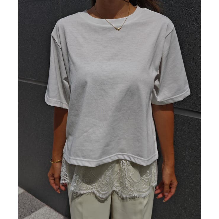 レースセットレイヤードTシャツesutoreja カットソー スタイルアップ | BUYSENSE | 詳細画像14 