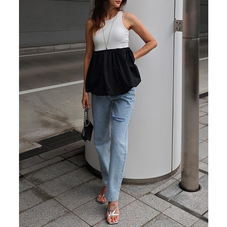 ペプラムバルーントップスesutoreja カットソー スタイルアップ | BUYSENSE | 詳細画像13 