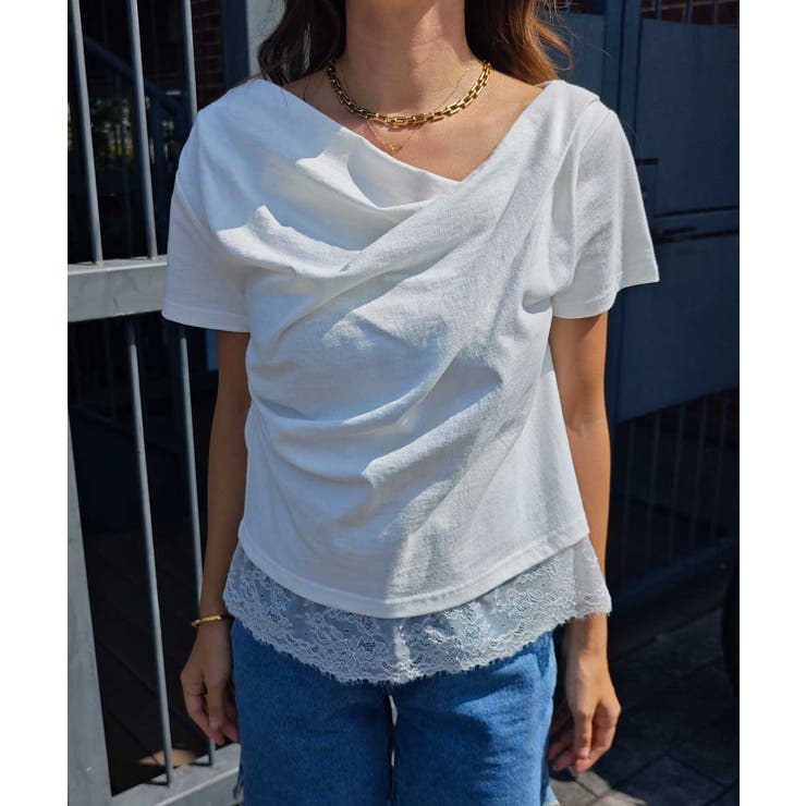 ドレープレースTシャツesutoreja カットソー スタイルアップ | BUYSENSE | 詳細画像9 