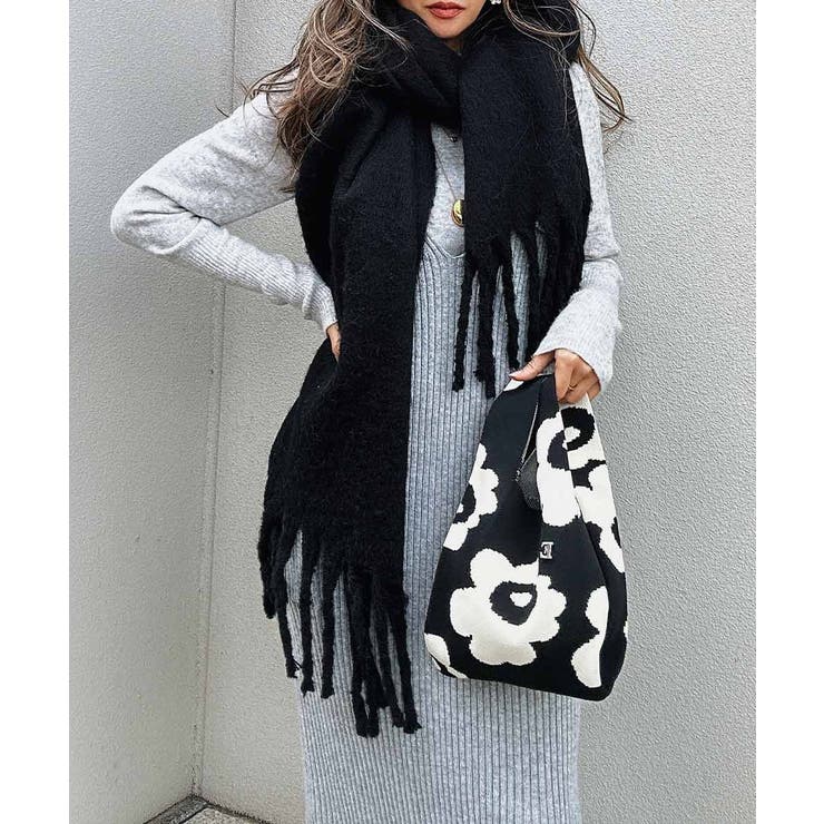 ブラック | シンプルスカーフ esutoreja マフラー | BUYSENSE