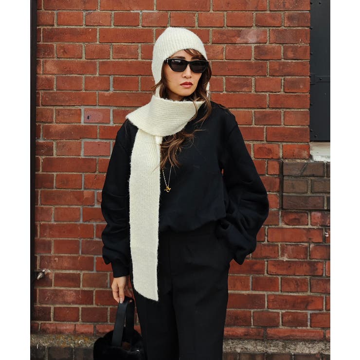 アイボリー | ニットキャップマフラーesutoreja マフラー スタイルアップ | BUYSENSE