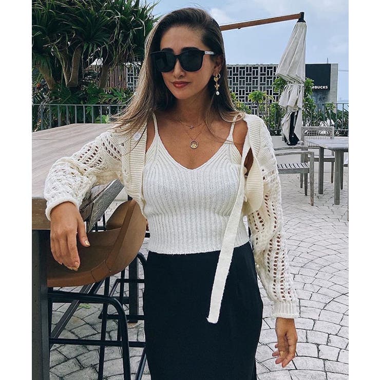 アイボリー | ニットキャミ&カーディガンセット esutoreja ニット | BUYSENSE