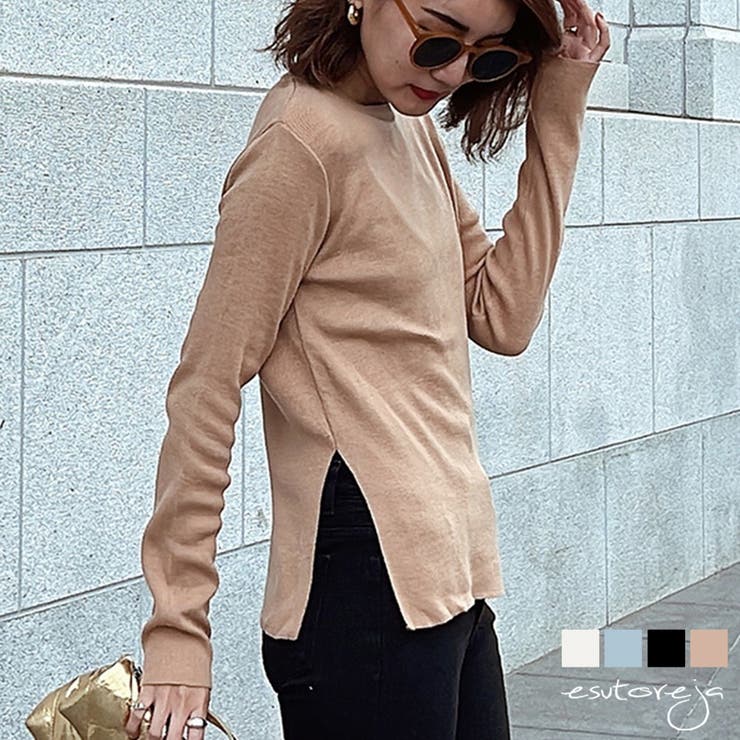 サイドカットニットトップス esutoreja ニット | BUYSENSE | 詳細画像1 