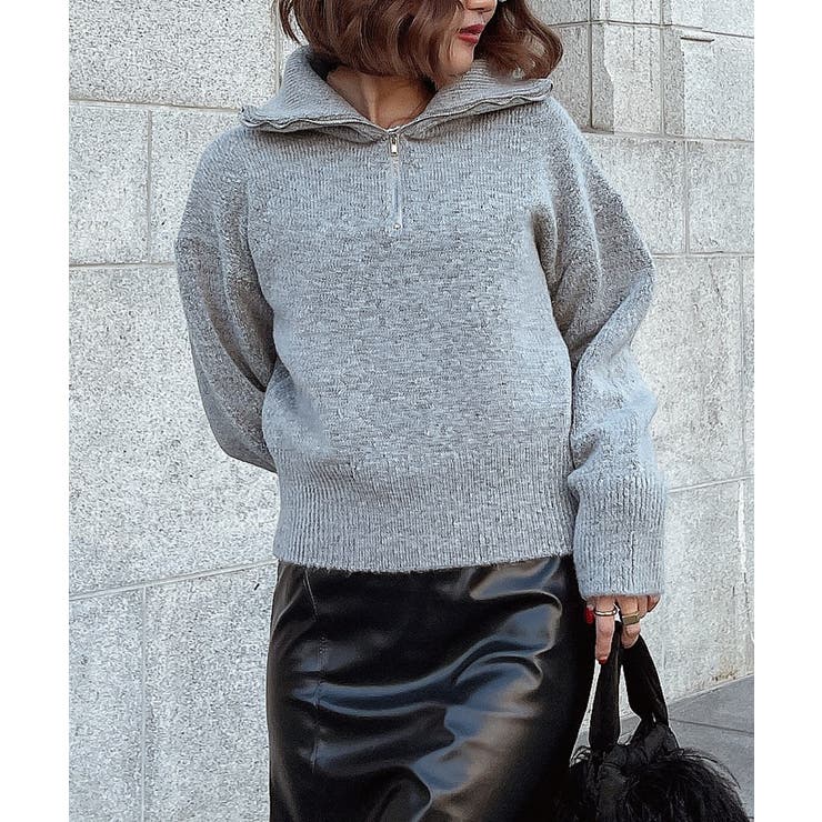 グレー | ハーフジップニット esutoreja ニット | BUYSENSE