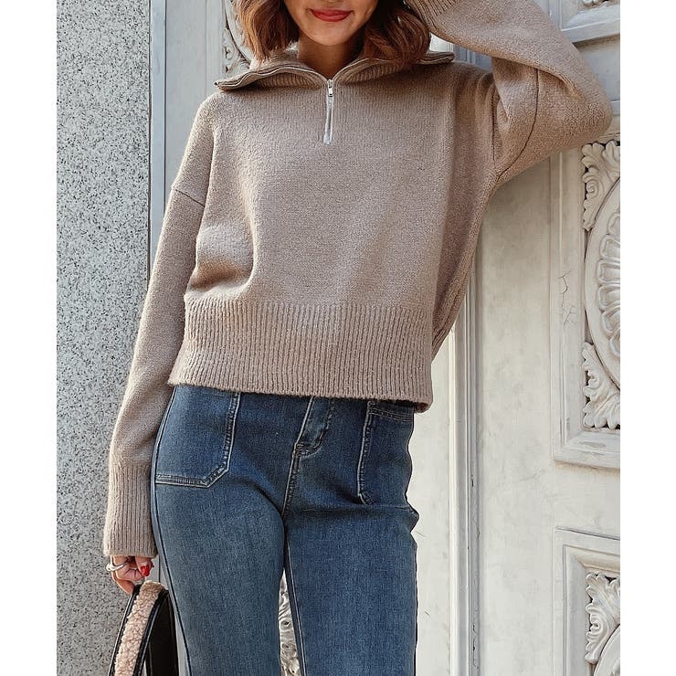 モカ | ハーフジップニット esutoreja ニット | BUYSENSE
