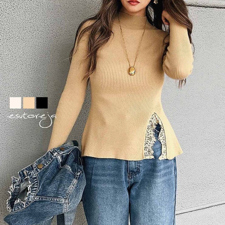 レースデザインニット esutoreja トップス レディース トレンド | BUYSENSE | 詳細画像1 