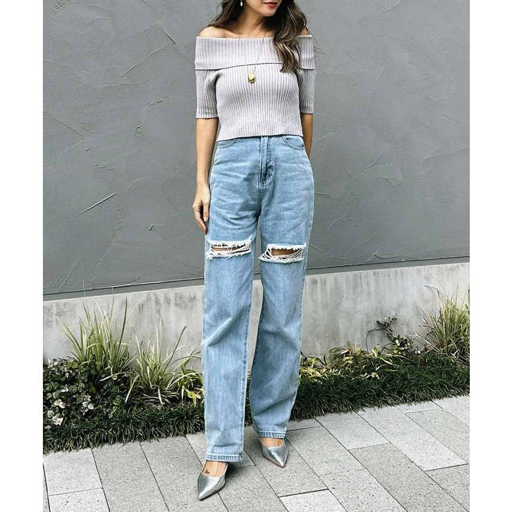 オフショルダーショートスリーブニット esutoreja ニット | BUYSENSE | 詳細画像6 