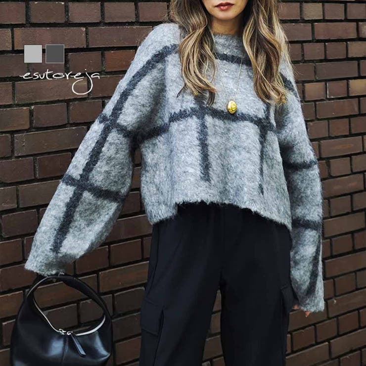 チェックショートニットesutoreja ニット スタイルアップ | BUYSENSE | 詳細画像1