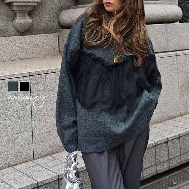 チュールニットesutoreja ニット スタイルアップ レディース トレンド | BUYSENSE | 詳細画像1 