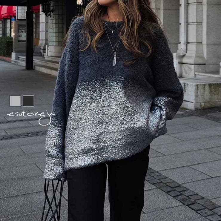 ホイルプリントニットesutoreja ニット スタイルアップ | BUYSENSE | 詳細画像1 