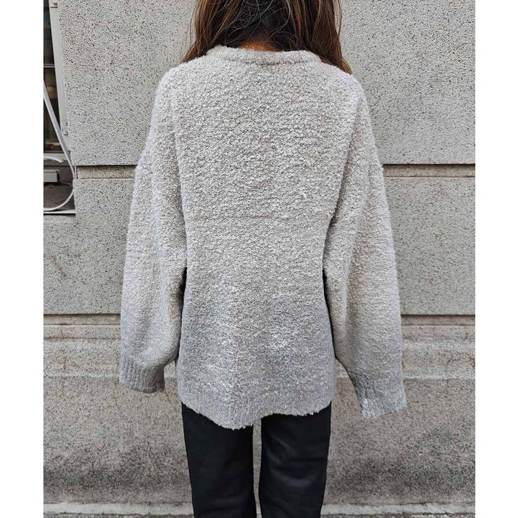 ホイルプリントニットesutoreja ニット スタイルアップ[品番