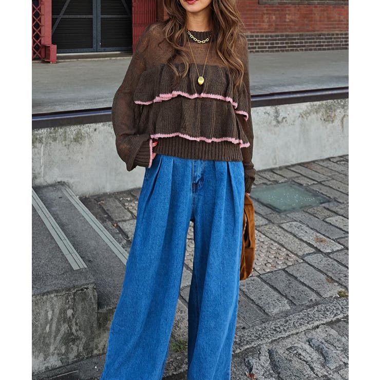 バイカラーフリルニットesutoreja ニット スタイルアップ | BUYSENSE | 詳細画像7 