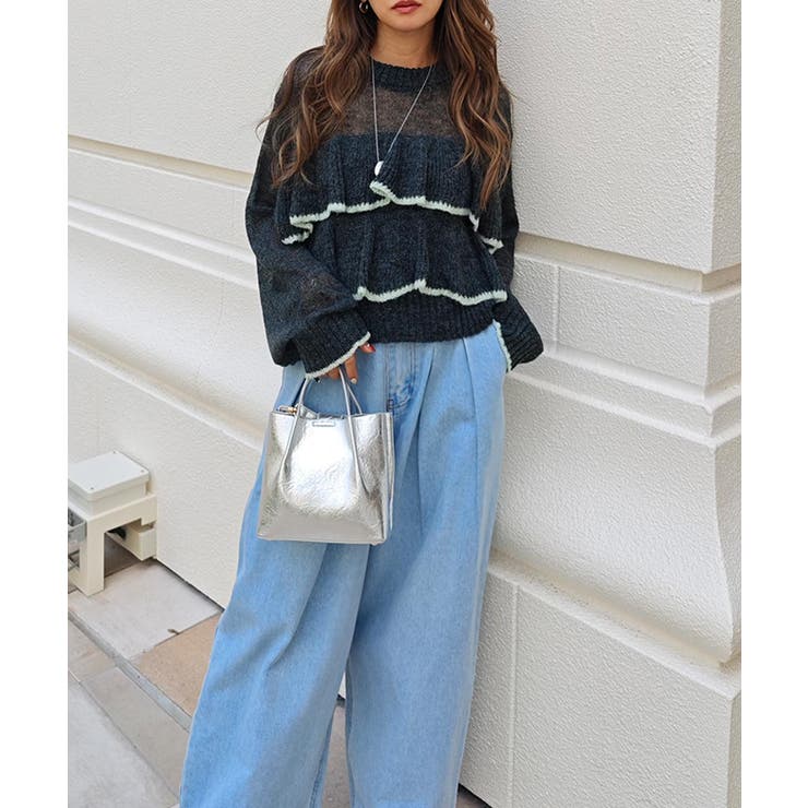 バイカラーフリルニットesutoreja ニット スタイルアップ | BUYSENSE | 詳細画像12 