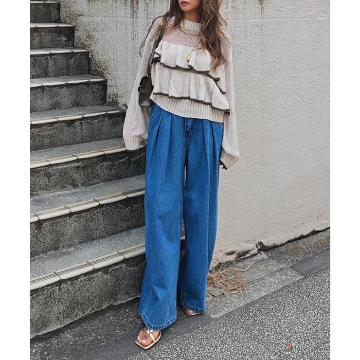 バイカラーフリルニットesutoreja ニット スタイルアップ | BUYSENSE | 詳細画像5 