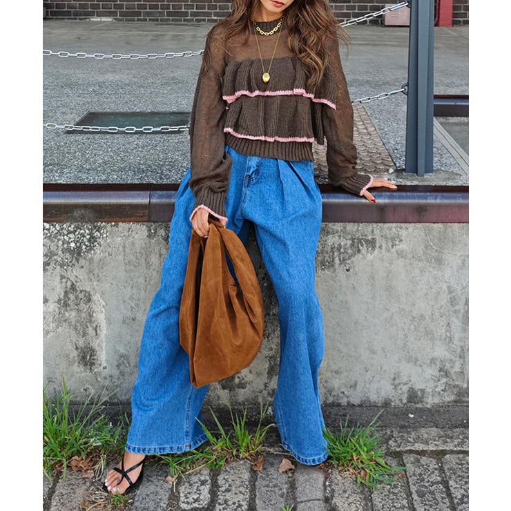 バイカラーフリルニットesutoreja ニット スタイルアップ | BUYSENSE | 詳細画像6 