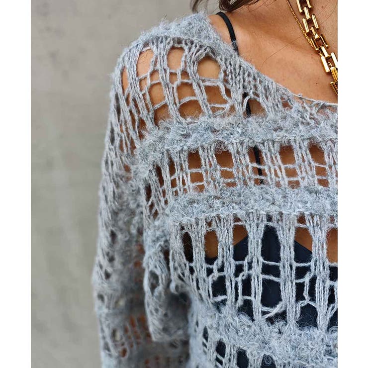 クロシェニットトップスesutoreja ニット スタイルアップ | BUYSENSE | 詳細画像14 