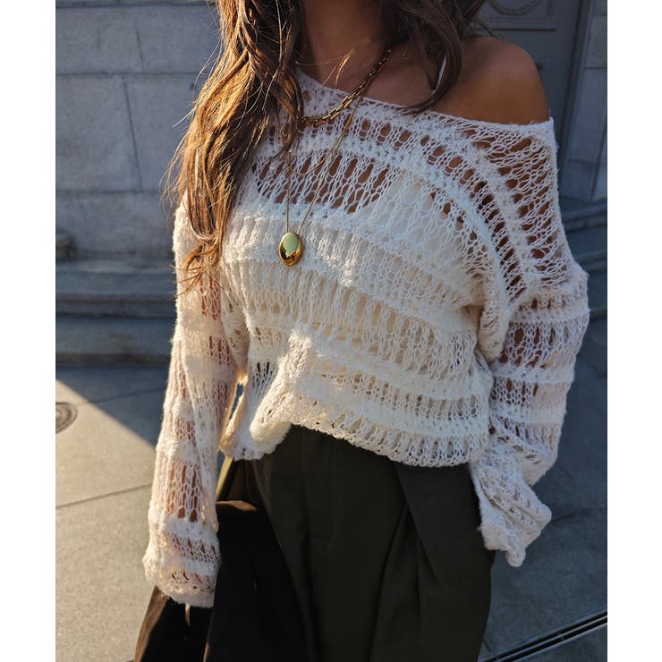 クロシェニットトップスesutoreja ニット スタイルアップ | BUYSENSE | 詳細画像2 