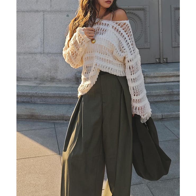 クロシェニットトップスesutoreja ニット スタイルアップ | BUYSENSE | 詳細画像3 