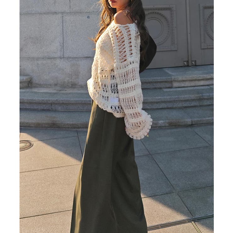 クロシェニットトップスesutoreja ニット スタイルアップ | BUYSENSE | 詳細画像4 