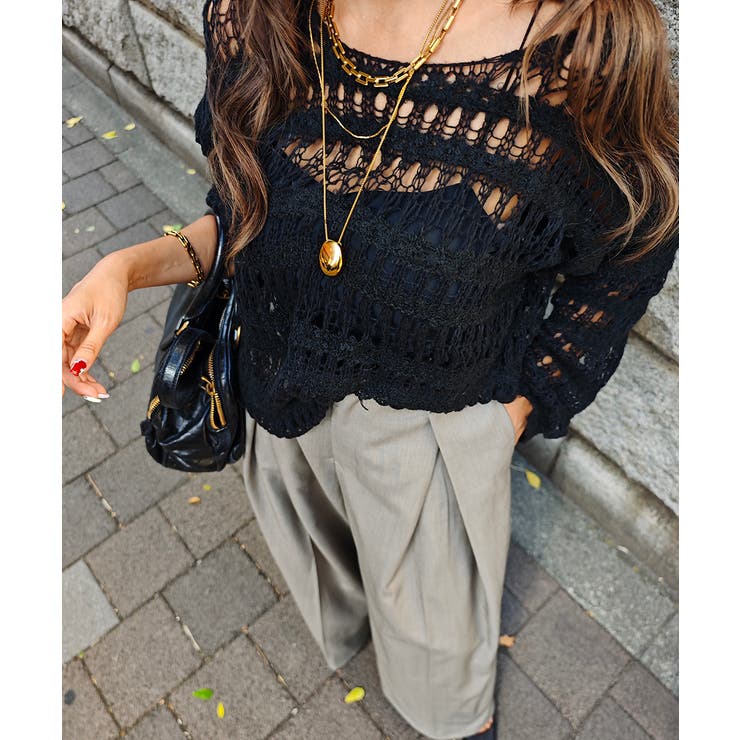 クロシェニットトップスesutoreja ニット スタイルアップ | BUYSENSE | 詳細画像6 