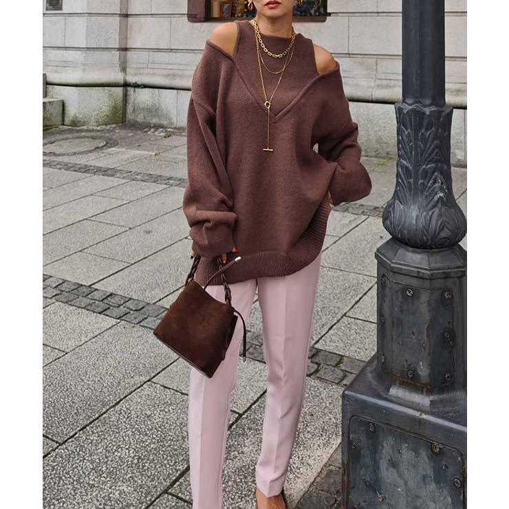 レイヤードブイネックルーズニットesutoreja ニット スタイルアップ | BUYSENSE | 詳細画像10 