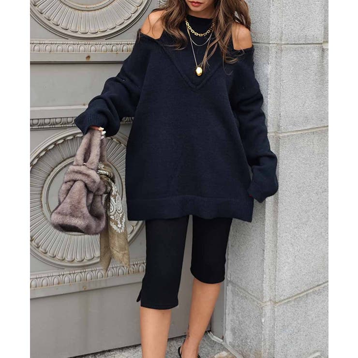 レイヤードブイネックルーズニットesutoreja ニット スタイルアップ | BUYSENSE | 詳細画像2 