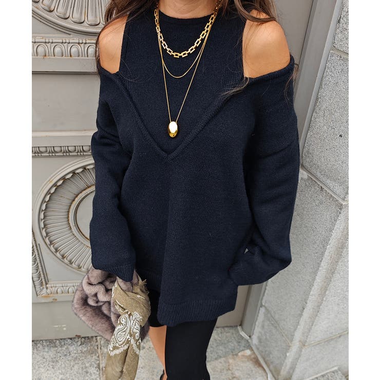 レイヤードブイネックルーズニットesutoreja ニット スタイルアップ | BUYSENSE | 詳細画像6 