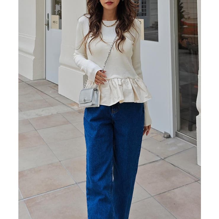 ペプラムレイヤードニットesutoreja ニット スタイルアップ | BUYSENSE | 詳細画像9 