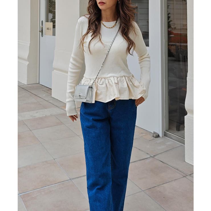 ペプラムレイヤードニットesutoreja ニット スタイルアップ | BUYSENSE | 詳細画像10 