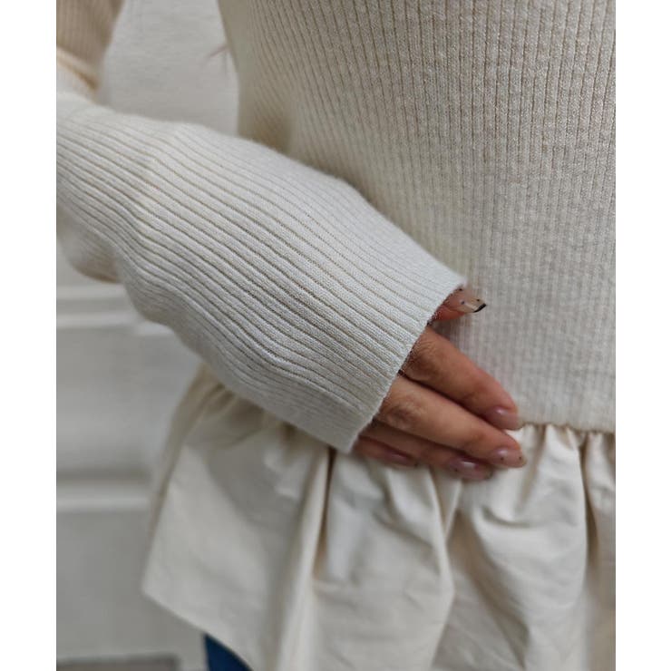 ペプラムレイヤードニットesutoreja ニット スタイルアップ | BUYSENSE | 詳細画像15 