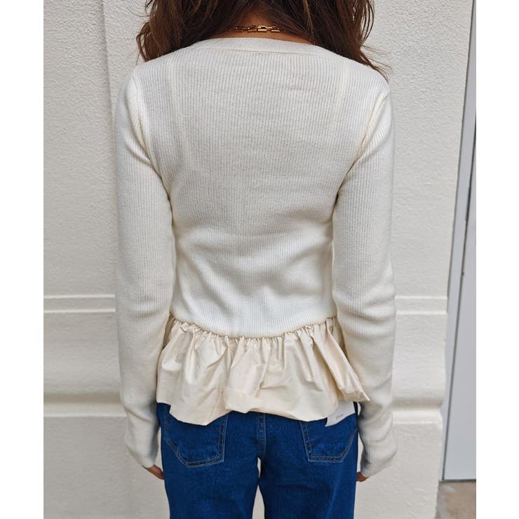 ペプラムレイヤードニットesutoreja ニット スタイルアップ | BUYSENSE | 詳細画像16 