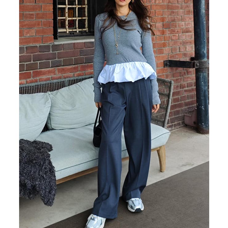 ペプラムレイヤードニットesutoreja ニット スタイルアップ | BUYSENSE | 詳細画像4 