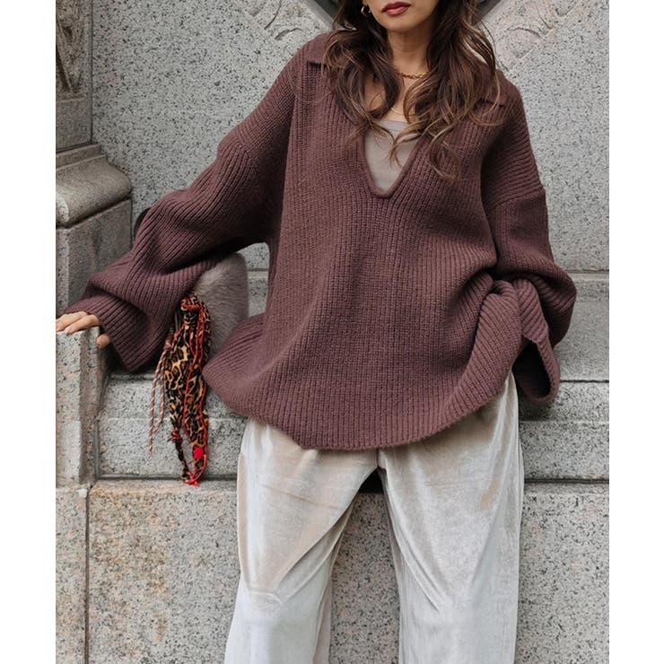 スキッパーポロデザインニットesutoreja ニット スタイルアップ | BUYSENSE | 詳細画像11 