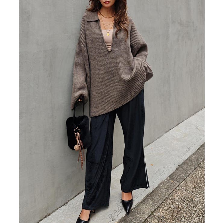 スキッパーポロデザインニットesutoreja ニット スタイルアップ | BUYSENSE | 詳細画像6 