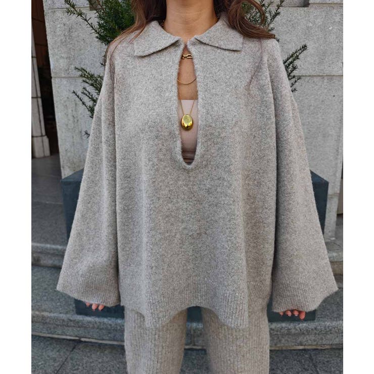 スキッパーポロニットプルオーバーesutoreja ニット スタイルアップ | BUYSENSE | 詳細画像11 
